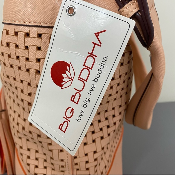 Big Buddha Light Pink Cream Orange Drawstring Shoulder Bag - Picture 12 of 16